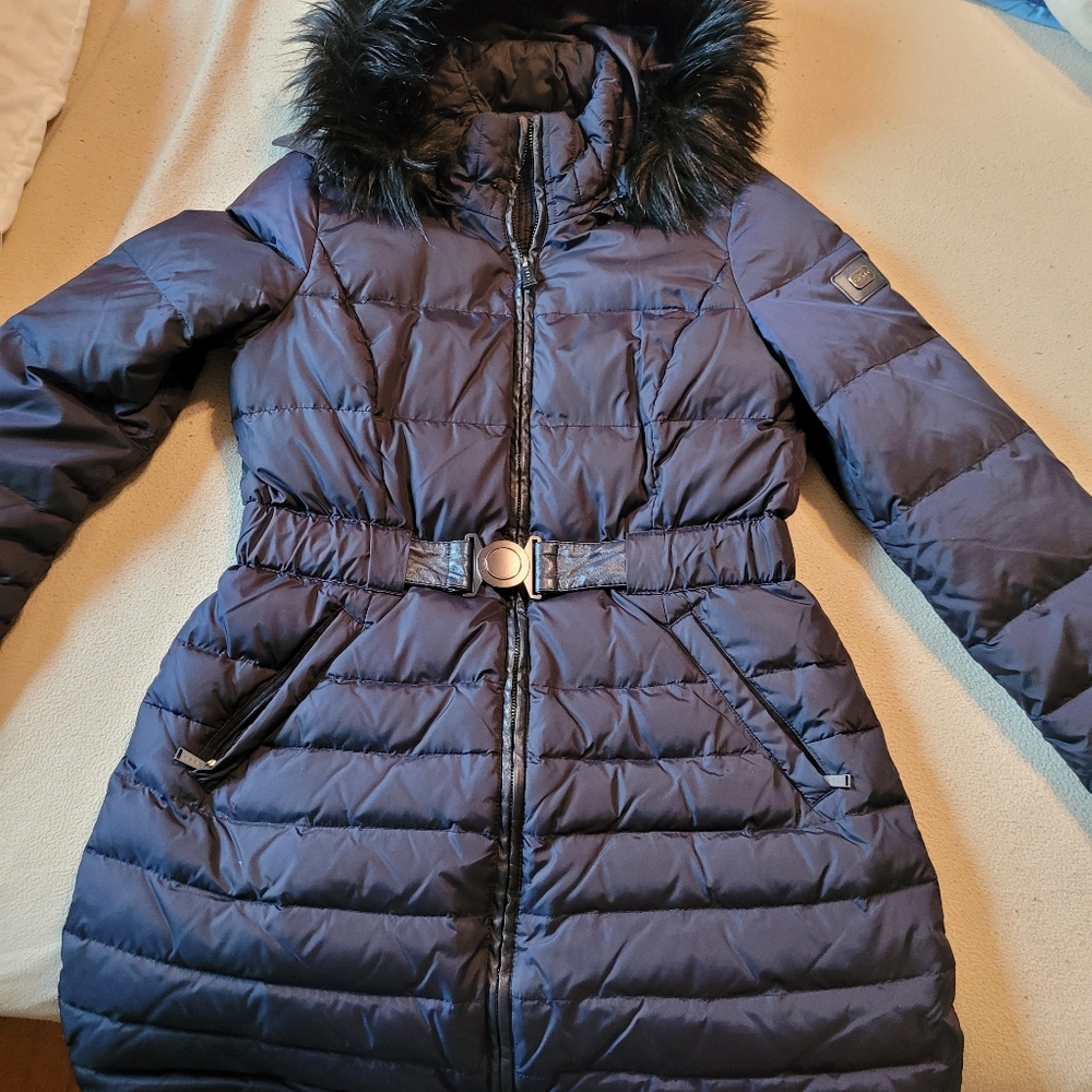 DKNY Down filled mid-length puffer coat